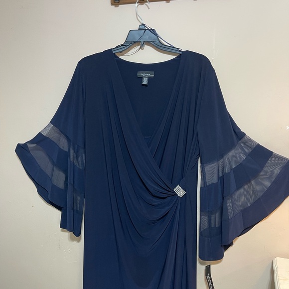 R&M Richards Navy Long Sleeve Dress - Picture 2 of 8